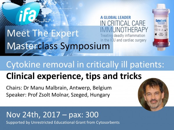 Satellite Masterclass Symposium on cytokine removal